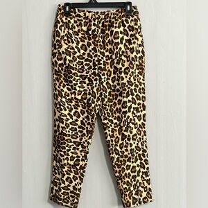 H&M Leopard Print Ankle Pants in Brown & Beige